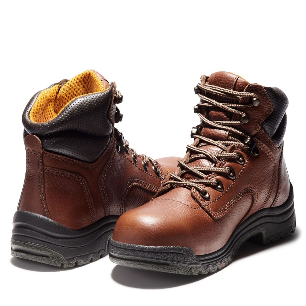 Botas de Trabajo Timberland Argentina Mujer - Pro® Titan® 6\" Alloy Toe - Marrones/Negras - FYEWHQ-62